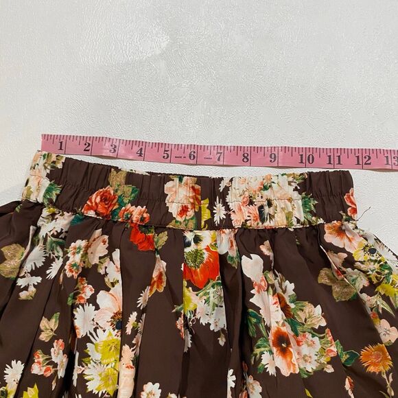 Princess Vera Wang Women’s Small Brown Floral Pleated Skirt - Picture 4 of 6